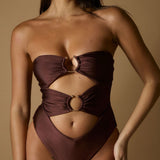 Solana Bandeau Swimsuit - Espresso