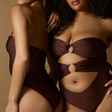 Solana Bandeau Swimsuit - Espresso