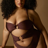 Solana Bandeau Swimsuit - Espresso