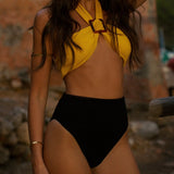 Thalia Multiway Bikini Top - Yellow Ochre