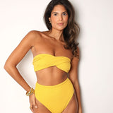 Estella High Waisted Bikini Bottom - Yellow Ochre