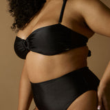 Gisela High Shine Bikini Bottom - Black