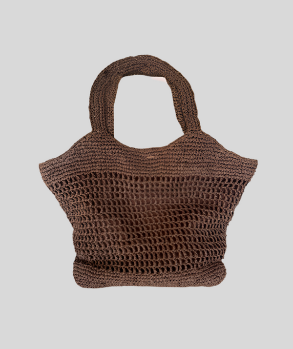 PRE ORDER - Sabia Natural Straw Tote Bag - Espresso
